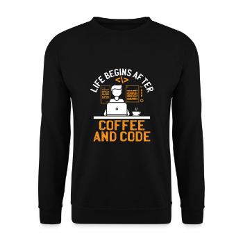 Coffee Coding Programmer Coder Developer Nerd Coff - Unisex Sweatshirt - black - Front - Alina (178cm) & Michal (187cm)