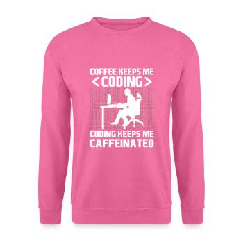Coffee Coding Programmer Coder Developer Nerd Coff - Unisex Sweatshirt - pink - Front