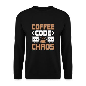 Café Codage Programmeur Codeur Développeur Nerd Coff - Sweat-shirt Unisexe - noir - Devant - Alina (178cm) & Michal (187cm)