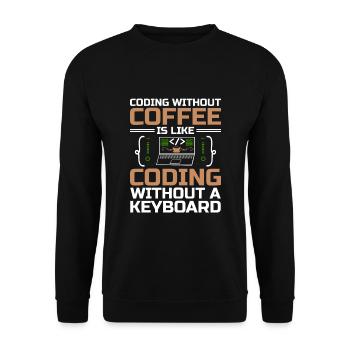 Café Codage Programmeur Codeur Développeur Nerd Coff - Sweat-shirt Unisexe - noir - Devant - Alina (178cm) & Michal (187cm)