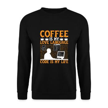 Café Codage Programmeur Codeur Développeur Nerd Coff - Sweat-shirt Unisexe - noir - Devant - Alina (178cm) & Michal (187cm)