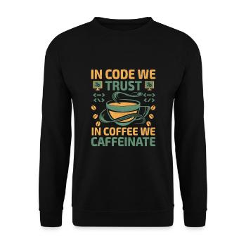 Café Codage Programmeur Codeur Développeur Nerd Coff - Sweat-shirt Unisexe - noir - Devant - Alina (178cm) & Michal (187cm)