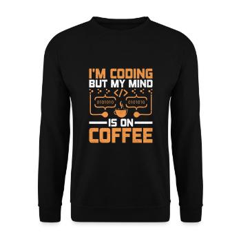 Coffee Coding Programmer Coder Developer Nerd Coff - Unisex Sweatshirt - black - Front - Alina (178cm) & Michal (187cm)