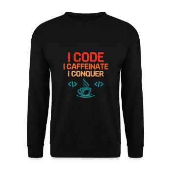 Café Codage Programmeur Codeur Développeur Nerd Coff - Sweat-shirt Unisexe - noir - Devant - Alina (178cm) & Michal (187cm)