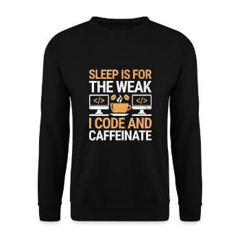 Café Codage Programmeur Codeur Développeur Nerd Coff - Sweat-shirt Unisexe - noir - Devant - Alina (178cm) & Michal (187cm)