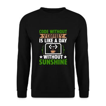 Café Codage Programmeur Codeur Développeur Nerd Coff - Sweat-shirt Unisexe - noir - Devant - Alina (178cm) & Michal (187cm)