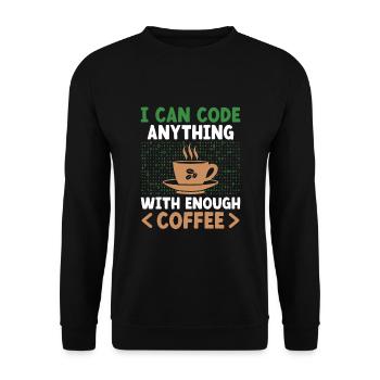 Café Codage Programmeur Codeur Développeur Nerd Coff - Sweat-shirt Unisexe - noir - Devant - Alina (178cm) & Michal (187cm)
