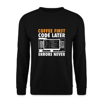 Café Codage Programmeur Codeur Développeur Nerd Coff - Sweat-shirt Unisexe - noir - Devant - Alina (178cm) & Michal (187cm)