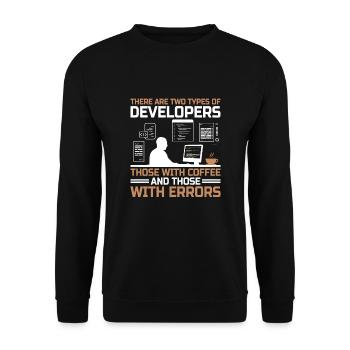 Café Codage Programmeur Codeur Développeur Nerd Coff - Sweat-shirt Unisexe - noir - Devant - Alina (178cm) & Michal (187cm)