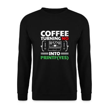 Café Codage Programmeur Codeur Développeur Nerd Coff - Sweat-shirt Unisexe - noir - Devant - Alina (178cm) & Michal (187cm)