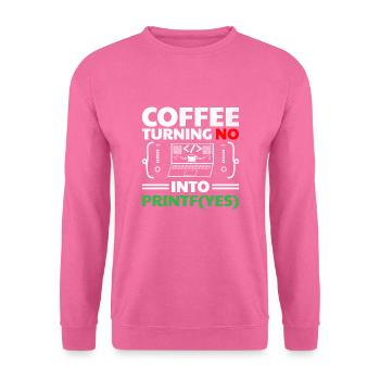 Café Codage Programmeur Codeur Développeur Nerd Coff - Sweat-shirt Unisexe - rose - Devant