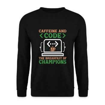 Kaffee-Codierung Programmierer Programmierer Entwickler Nerd Coff - Unisex Pullover - Schwarz - Vorne - Alina (178cm) & Michal (187cm)