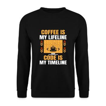 Café Codage Programmeur Codeur Développeur Nerd Coff - Sweat-shirt Unisexe - noir - Devant - Alina (178cm) & Michal (187cm)