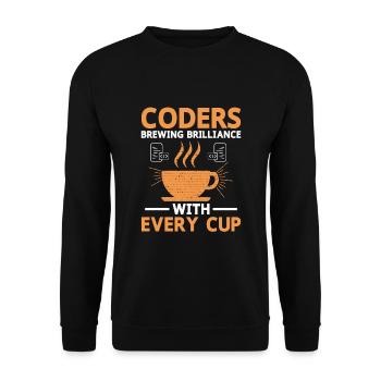 Café Codage Programmeur Codeur Développeur Nerd Coff - Sweat-shirt Unisexe - noir - Devant - Alina (178cm) & Michal (187cm)