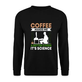 Coffee Coding Programmer Coder Developer Nerd Coff - Unisex Sweatshirt - black - Front - Alina (178cm) & Michal (187cm)