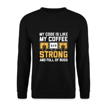 Kaffee-Codierung Programmierer Programmierer Entwickler Nerd Coff - Unisex Pullover - Schwarz - Vorne - Alina (178cm) & Michal (187cm)