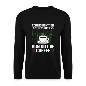 Café Codage Programmeur Codeur Développeur Nerd Coff - Sweat-shirt Unisexe - noir - Devant - Alina (178cm) & Michal (187cm)