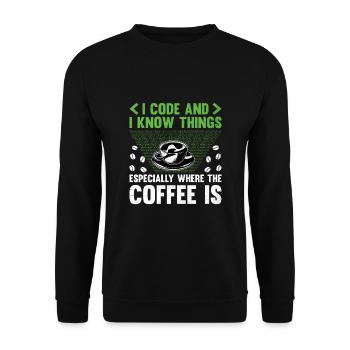 Café Codage Programmeur Codeur Développeur Nerd Coff - Sweat-shirt Unisexe - noir - Devant - Alina (178cm) & Michal (187cm)
