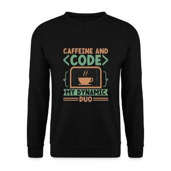 Café Codage Programmeur Codeur Développeur Nerd Coff - Sweat-shirt Unisexe - noir - Devant - Alina (178cm) & Michal (187cm)