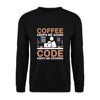 Café Codage Programmeur Codeur Développeur Nerd Coff - Sweat-shirt Unisexe - noir - Devant - Alina (178cm) & Michal (187cm)