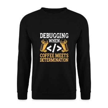Café Codage Programmeur Codeur Développeur Nerd Coff - Sweat-shirt Unisexe - noir - Devant - Alina (178cm) & Michal (187cm)