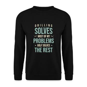 Bohren löst die meisten meiner Probleme Golf löst - Unisex Pullover - Schwarz - Vorne - Alina (178cm) & Michal (187cm)
