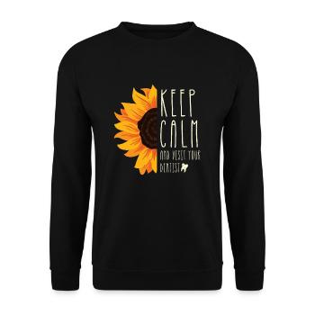 Restez calme et rendez-vous chez votre dentiste Hygiéniste dentaire - Sweat-shirt Unisexe - noir - Devant - Alina (178cm) & Michal (187cm)