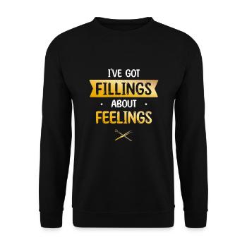 J’ai des obturations sur la dentisterie dentaire Feelings - Sweat-shirt Unisexe - noir - Devant - Alina (178cm) & Michal (187cm)