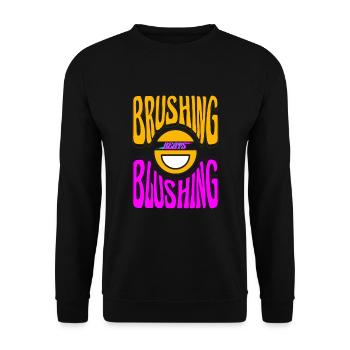 Brushing Beats Blushing Dentists Dental Dentistry - Unisex Sweatshirt - black - Front - Alina (178cm) & Michal (187cm)