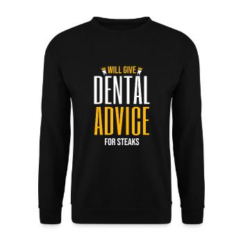 Donnera des conseils dentaires pour les steaks Dentiste Dentiste - Sweat-shirt Unisexe - noir - Devant - Alina (178cm) & Michal (187cm)