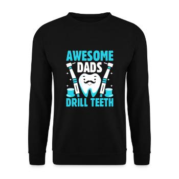 Awesome Dads Drill Teeth Dentist Father Dental Den - Unisex Sweatshirt - black - Front - Alina (178cm) & Michal (187cm)