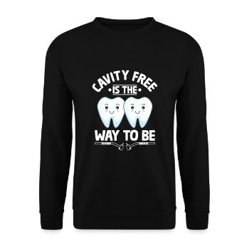 L’absence de carie est la façon d’être dentiste Dental Dentis - Sweat-shirt Unisexe - noir - Devant - Alina (178cm) & Michal (187cm)