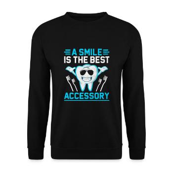 Lächeln ist das beste Zubehör Zahnarzt Zahnarzt - Unisex Pullover - Schwarz - Vorne - Alina (178cm) & Michal (187cm)
