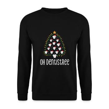 Oh Dentistree Weihnachten Zahnheilkunde Zahnärzte - Unisex Pullover - Schwarz - Vorne - Alina (178cm) & Michal (187cm)