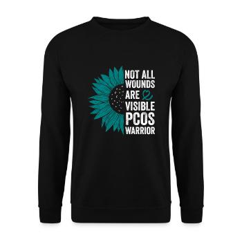 PCOS Warrior: Invisible Combat - Unisex Sweatshirt - black - Front - Alina (178cm) & Michal (187cm)