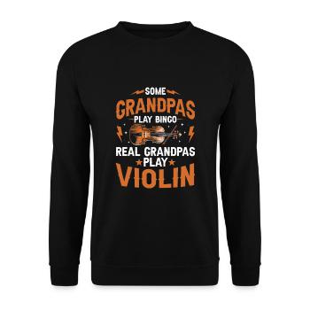 Certains grands-pères jouent au bingo De vrais grands-pères jouent du violon - Sweat-shirt Unisexe - noir - Devant - Alina (178cm) & Michal (187cm)