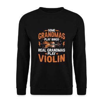 Certaines grands-mères jouent au bingo De vraies grands-mères jouent du violon - Sweat-shirt Unisexe - noir - Devant - Alina (178cm) & Michal (187cm)