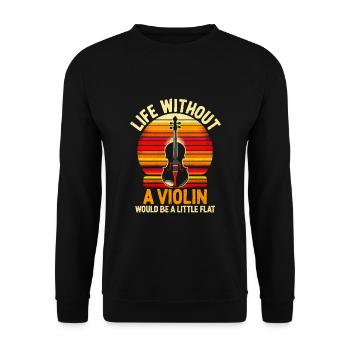La vie sans violon serait un petit viol plat - Sweat-shirt Unisexe - noir - Devant - Alina (178cm) & Michal (187cm)