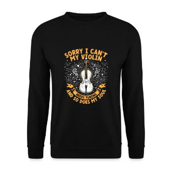 Désolé, je ne peux pas mon violon a besoin d’accordage et M aussi - Sweat-shirt Unisexe - noir - Devant - Alina (178cm) & Michal (187cm)
