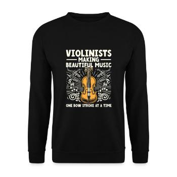 Violonistes faisant de la belle musique Un coup d’archet A - Sweat-shirt Unisexe - noir - Devant - Alina (178cm) & Michal (187cm)