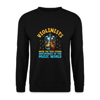 Violonistes, nous sommes les vrais chuchoteurs de cordes de la - Sweat-shirt Unisexe - noir - Devant - Alina (178cm) & Michal (187cm)
