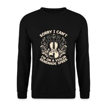 Sorry I Can't I'm On A Violin Serenade Spree Violi - Unisex Sweatshirt - black - Front - Alina (178cm) & Michal (187cm)