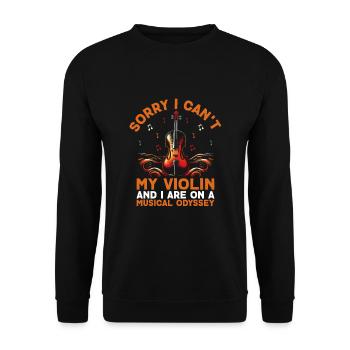 Tut mir leid, dass ich meine Geige nicht kann und ich bin auf einer Musical-Ody - Unisex Pullover - Schwarz - Vorne - Alina (178cm) & Michal (187cm)