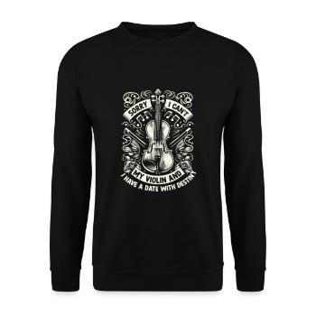 Désolé, je ne peux pas mon violon et j’ai un rendez-vous avec Des - Sweat-shirt Unisexe - noir - Devant - Alina (178cm) & Michal (187cm)