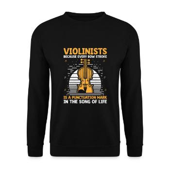Violonistes Parce que chaque coup d’archet est un punctuati - Sweat-shirt Unisexe - noir - Devant - Alina (178cm) & Michal (187cm)