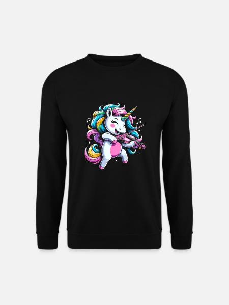 Einhorn Violine Instrument Geiger Geiger Geiger Geige - Unisex Pullover - Schwarz