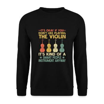 Ce n’est pas grave si vous n’aimez pas jouer du violon Vio - Sweat-shirt Unisexe - noir - Devant - Alina (178cm) & Michal (187cm)