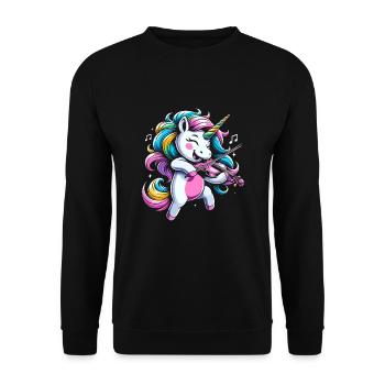 Unicorn Violin Instrument Violinist Fiddler Violin - Unisex Sweatshirt - black - Front - Alina (178cm) & Michal (187cm)