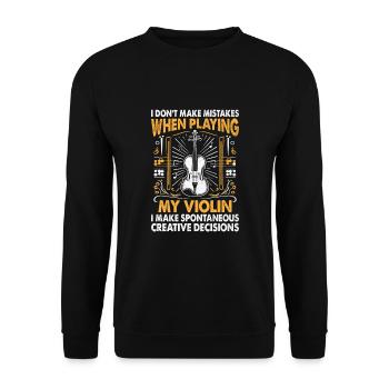 Ich mache keine Fehler, wenn ich meine Geigenbratsche spiele - Unisex Pullover - Schwarz - Vorne - Alina (178cm) & Michal (187cm)
