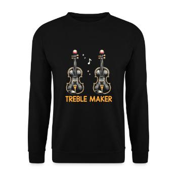 Treble Maker Violin Instrument Violinist Fiddler V - Unisex Sweatshirt - black - Front - Alina (178cm) & Michal (187cm)
